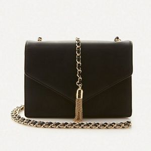 BEBE Black Faux Leather Chain Strap Shoulder Purse